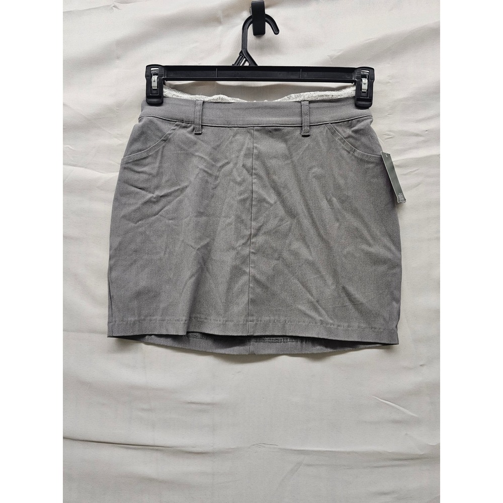 Wild Fable Womens Lace Trim Mini‎ Skirt Gray Rayon Blend Casual Size XS